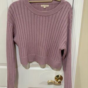 La Hearts Mauve Ribbed Sweater